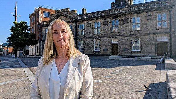 Julia Potts in Keel Square, Sunderland