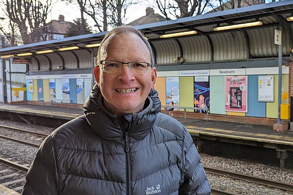 Peter Walton at Seaburn Metro station