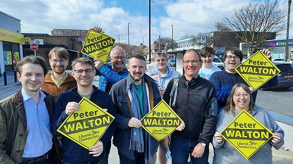 Peter Walton with his campaign team 